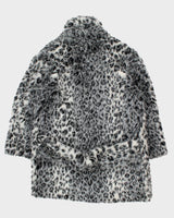 Y2k 00s Le Chateau Leopard Print Faux Fur Coat - L