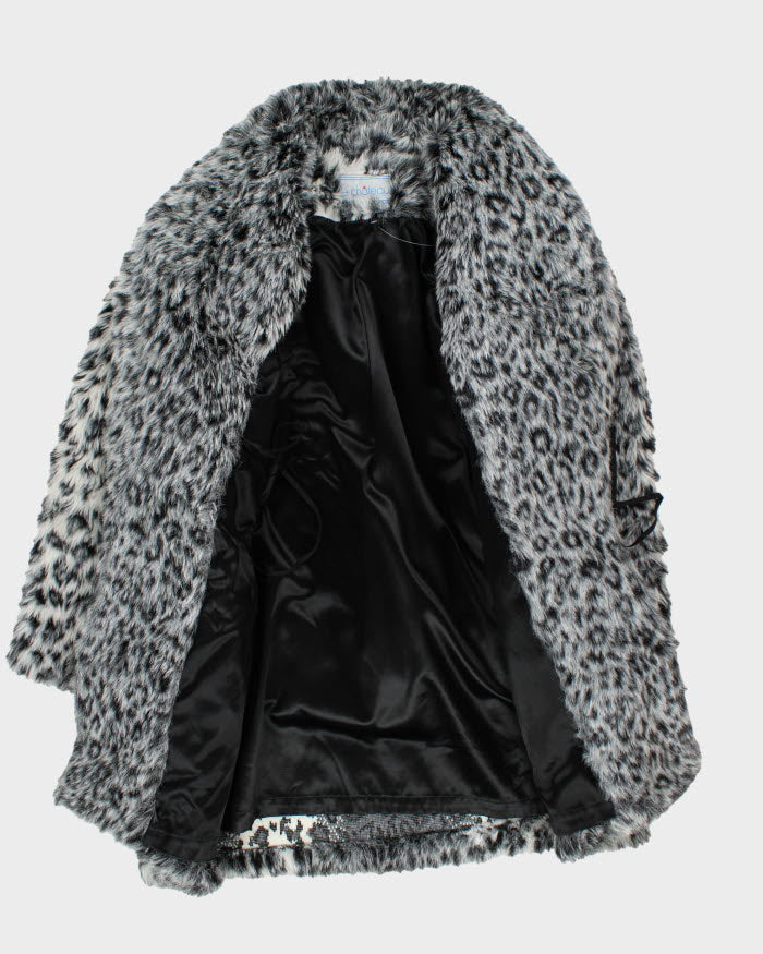 Y2k 00s Le Chateau Leopard Print Faux Fur Coat - L – Rokit