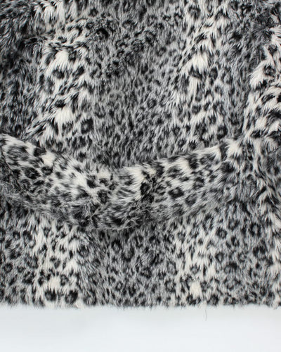 Y2k 00s Le Chateau Leopard Print Faux Fur Coat - L