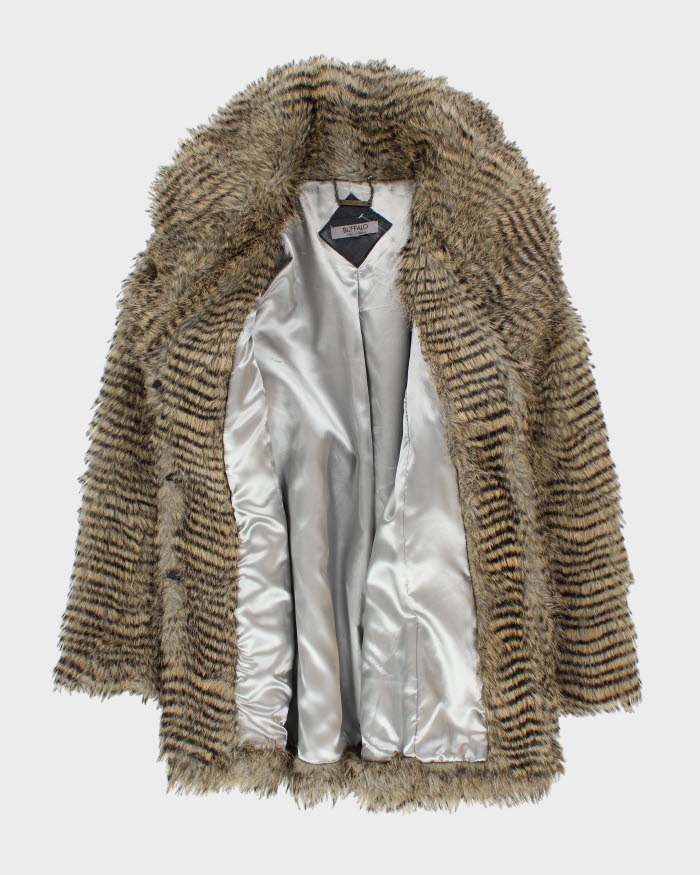Y2k 00s Buffalo Faux Fur Coat - M
