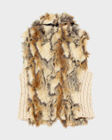 Y2k 00s Guess Faux Fur Knit Gillet - L