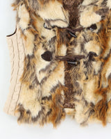 Y2k 00s Guess Faux Fur Knit Gillet - L