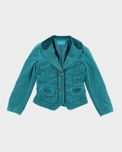 Y2k 00s Banila B Turquoise Corduroy Blazer Jacket - XS