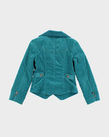Y2k 00s Banila B Turquoise Corduroy Blazer Jacket - XS
