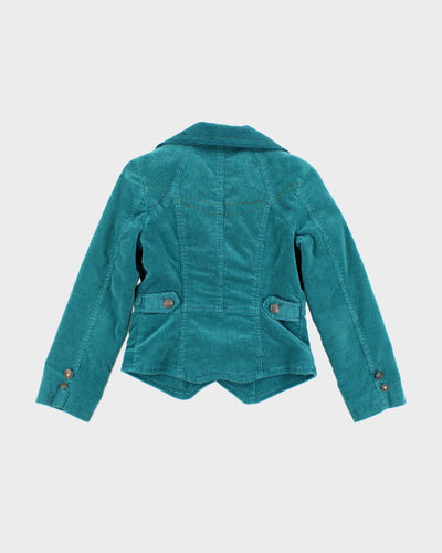 Y2k 00s Banila B Turquoise Corduroy Blazer Jacket - XS