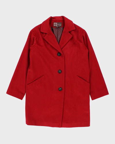 Vintage Anne Klein Red Wool & Cashmere Blend Coat - XS