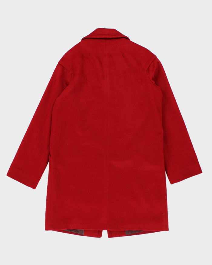 Vintage Anne Klein Red Wool &amp; Cashmere Blend Coat - XS