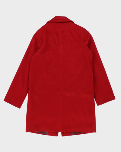 Vintage Anne Klein Red Wool & Cashmere Blend Coat - XS