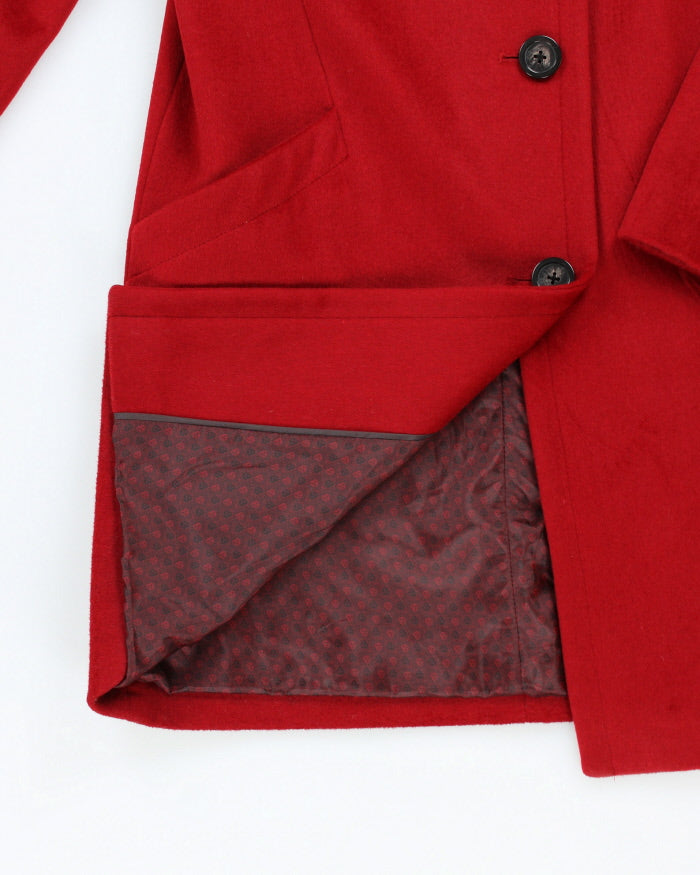 Vintage Anne Klein Red Wool &amp; Cashmere Blend Coat - XS