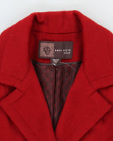 Vintage Anne Klein Red Wool &amp; Cashmere Blend Coat - XS