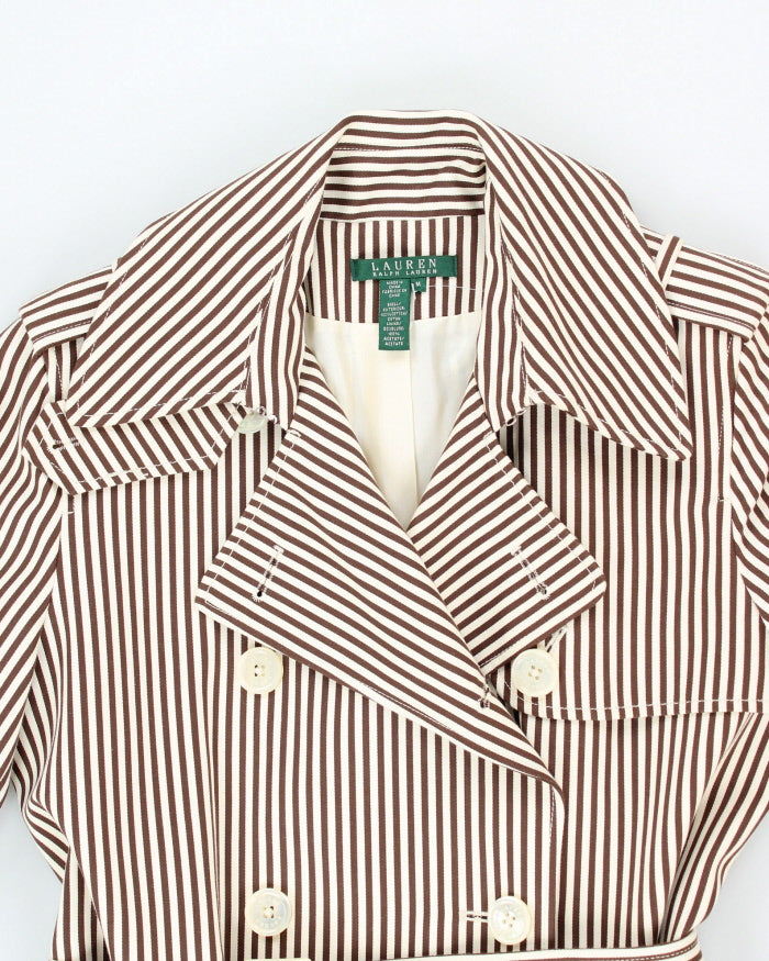 Vintage Ralph Lauren Belted Striped Coat - M