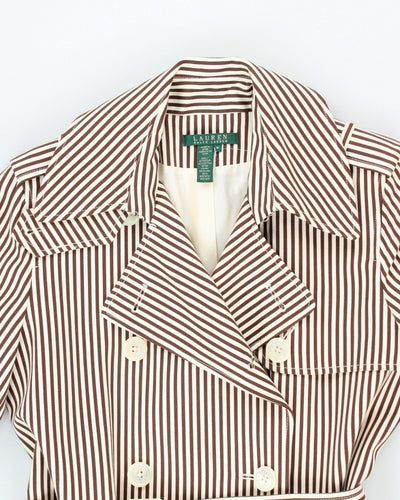 Vintage Ralph Lauren Belted Striped Coat - M
