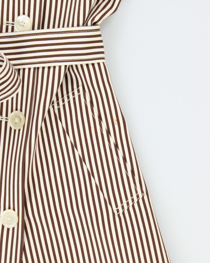 Vintage Ralph Lauren Belted Striped Coat - M