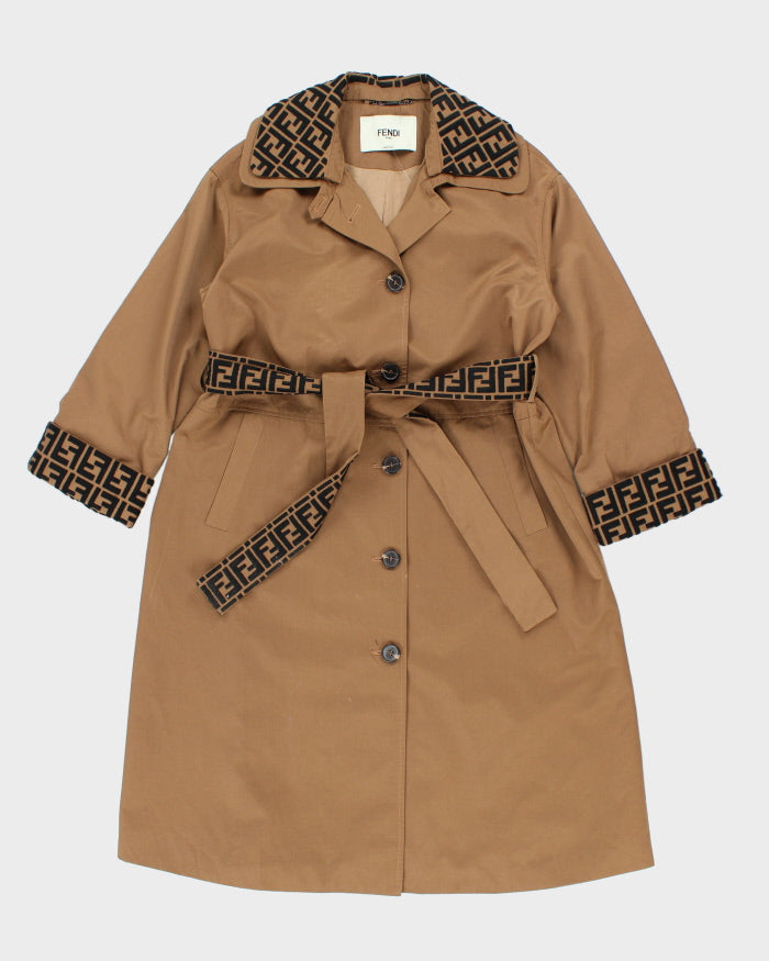 Vintage Fendi Embroidered Long Overcoat - L