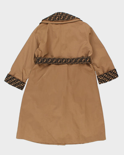 Vintage Fendi Embroidered Long Overcoat - L