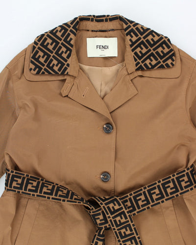 Vintage Fendi Embroidered Long Overcoat - L