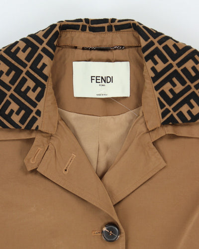 Vintage Fendi Embroidered Long Overcoat - L
