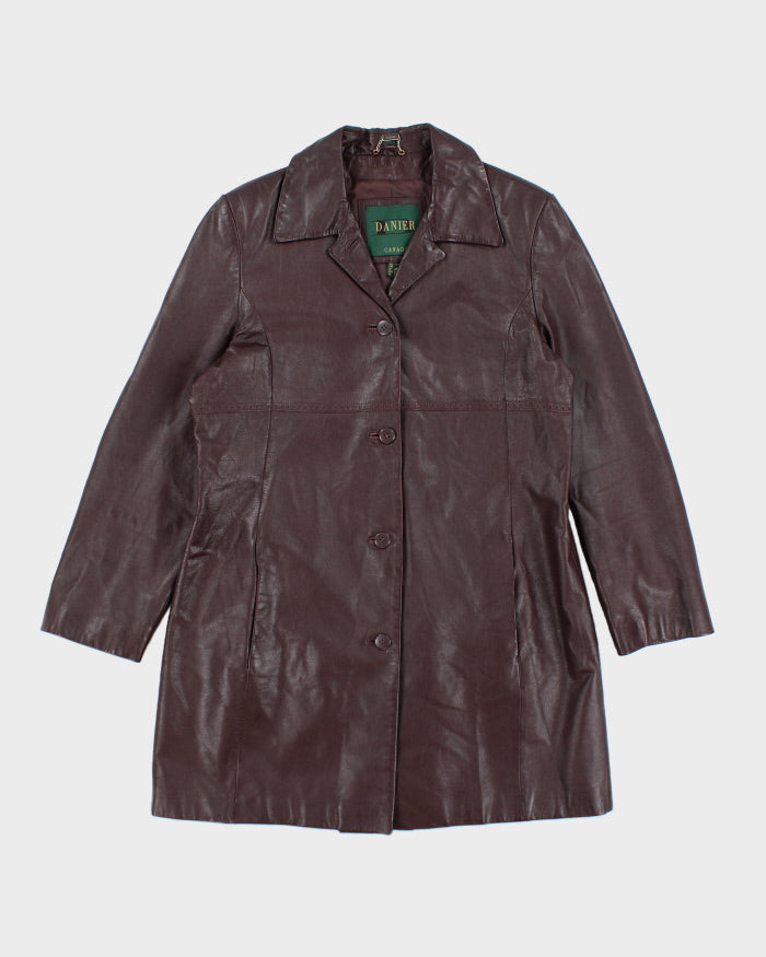 Vintage 90's Women's Danier Double Breasted Leather Jacket - L