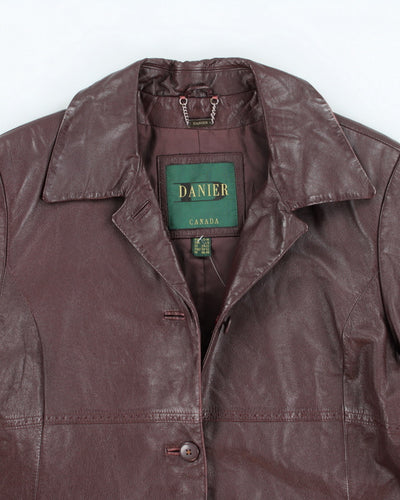 Vintage 90's Women's Danier Double Breasted Leather Jacket - L