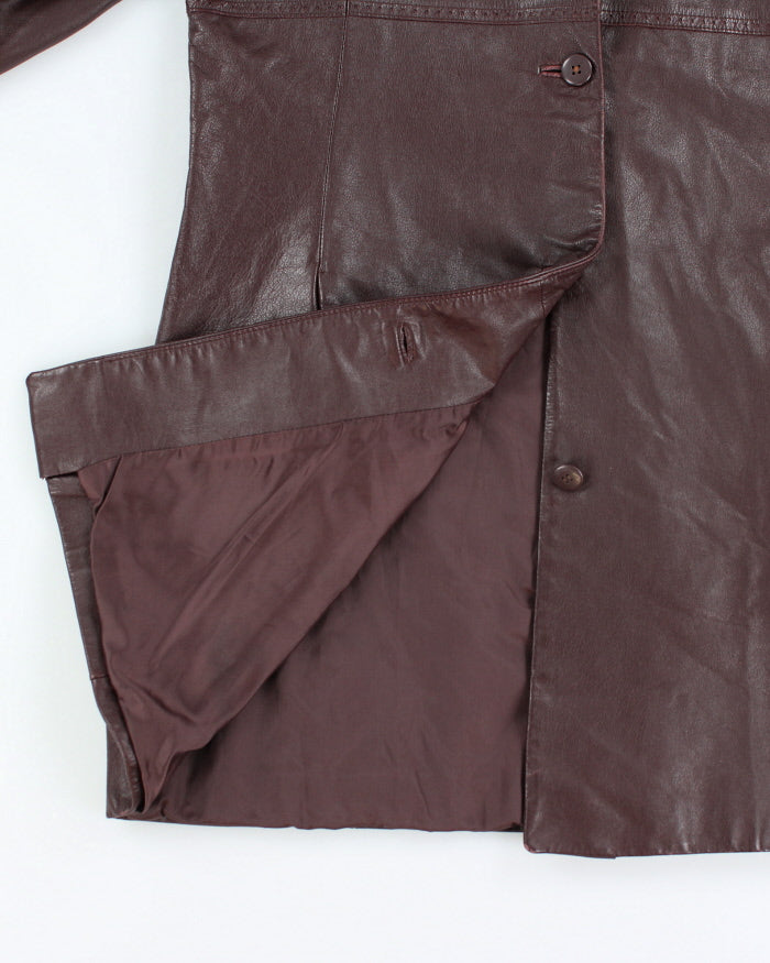 Vintage 90's Women's Danier Double Breasted Leather Jacket - L