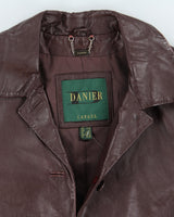 Vintage 90's Women's Danier Double Breasted Leather Jacket - L