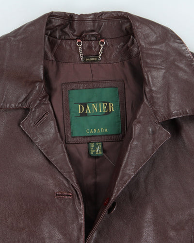 Vintage 90's Women's Danier Double Breasted Leather Jacket - L