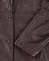 Vintage 90's Women's Danier Double Breasted Leather Jacket - L