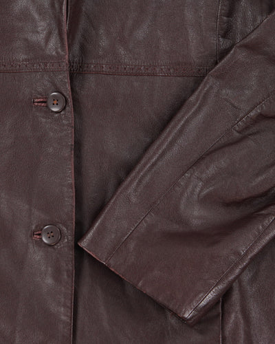 Vintage 90's Women's Danier Double Breasted Leather Jacket - L