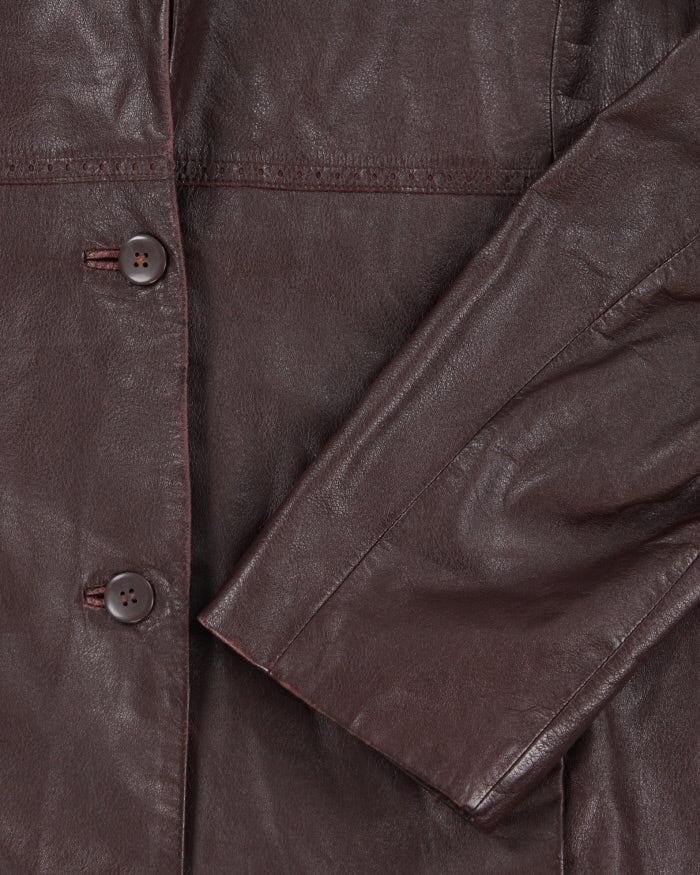 Vintage 90's Women's Danier Double Breasted Leather Jacket - L