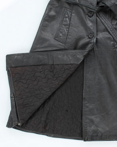 Vintage 90's Women's Heavyweight Double Breasted Leather Jacket - L