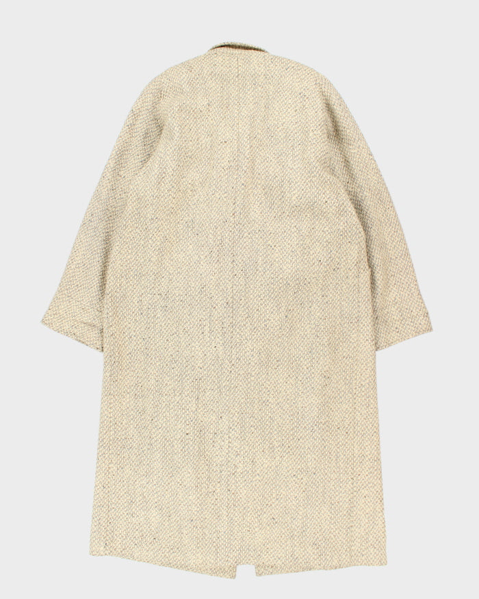 Vintage 80's Mallia Irish Tweed Double Breasted Overcoat - M