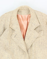 Vintage 80's Mallia Irish Tweed Double Breasted Overcoat - M