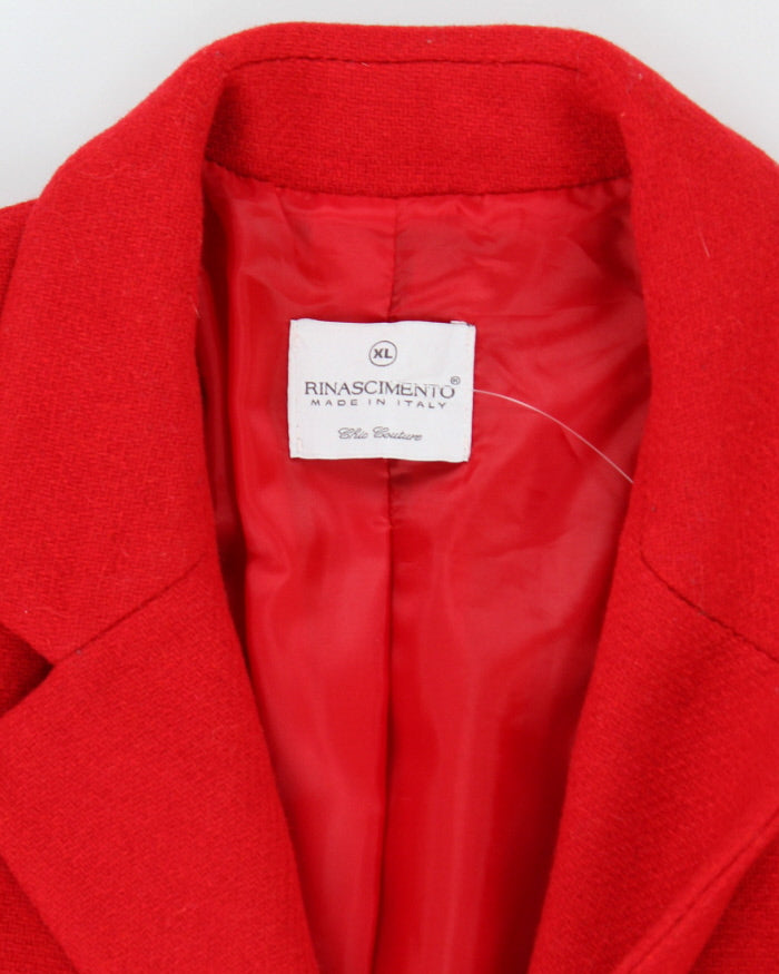 Vintage 90's Rinascimento Double Breasted Wool Blend Overcoat - XL