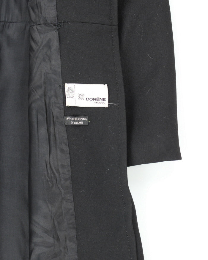 Vintage 90's Dorene Model Wool Double Breasted Overcoat - S