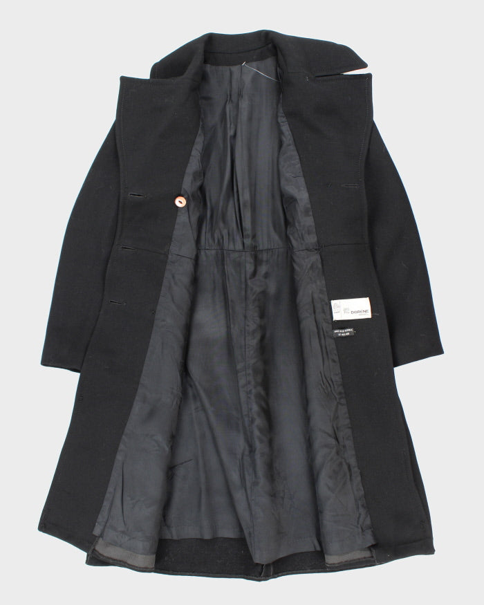 Vintage 90's Dorene Model Wool Double Breasted Overcoat - S