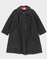Vintage 90's Heavyweight Collared Wool Blend Overcoat - M