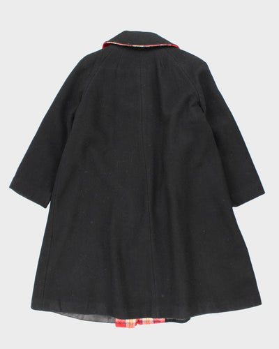 Vintage 90's Heavyweight Collared Wool Blend Overcoat - M