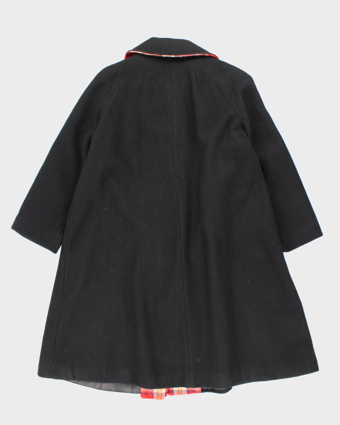 Vintage 90's Heavyweight Collared Wool Blend Overcoat - M