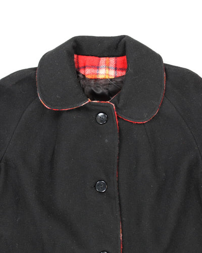 Vintage 90's Heavyweight Collared Wool Blend Overcoat - M