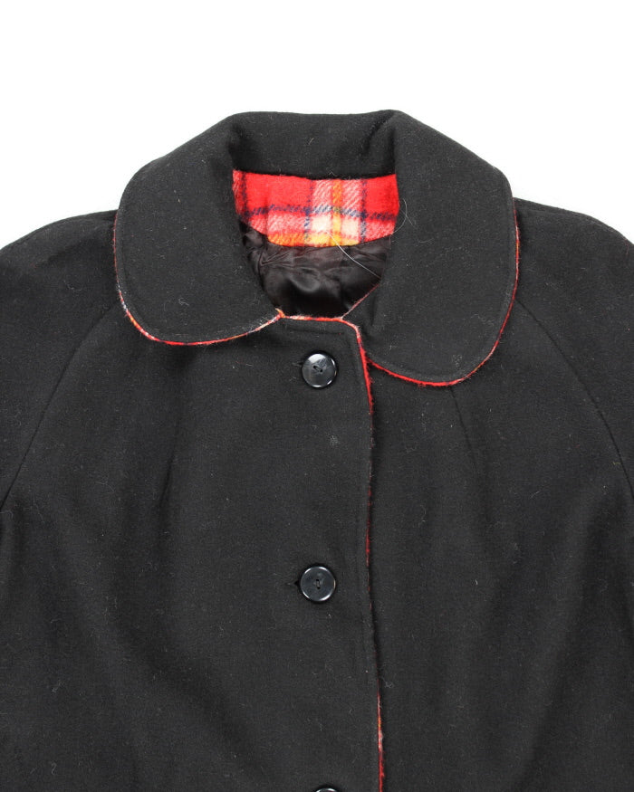 Vintage 90's Heavyweight Collared Wool Blend Overcoat - M