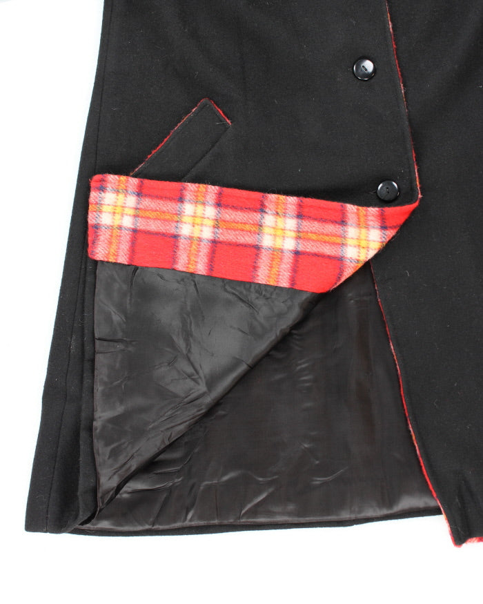 Vintage 90's Heavyweight Collared Wool Blend Overcoat - M