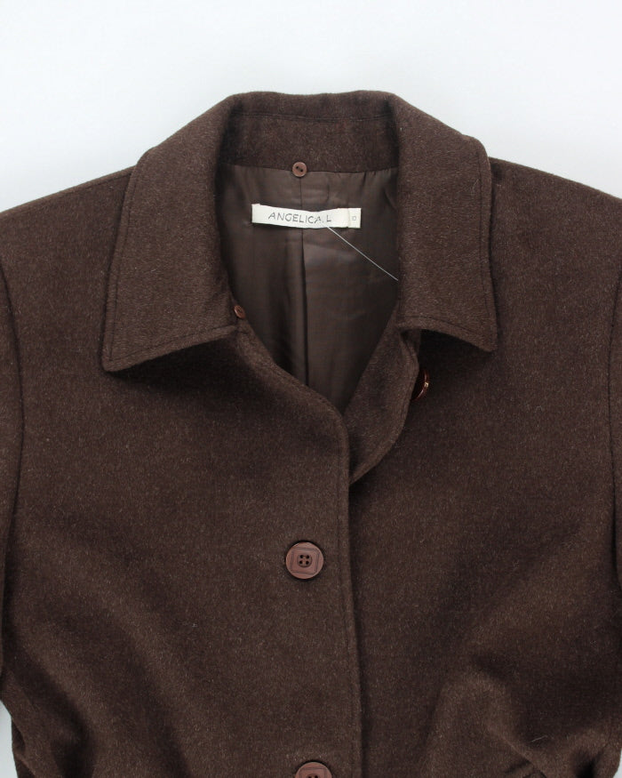 Vintage 90's Angelica L Lightweight Cashmere Blend Long Coat - M