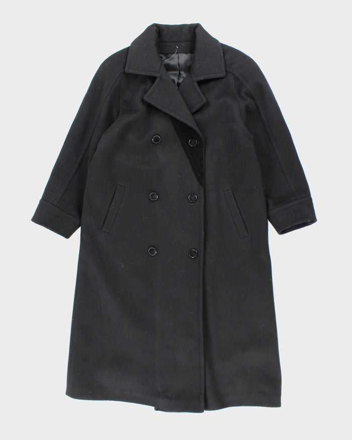 Vintage 80's Heavyweight Double Breasted Wool Overcoat - M