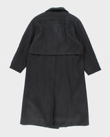 Vintage 80's Heavyweight Double Breasted Wool Overcoat - M