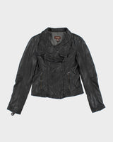 Vintage Y2K Danier Cropped Biker Leather Jacket - S