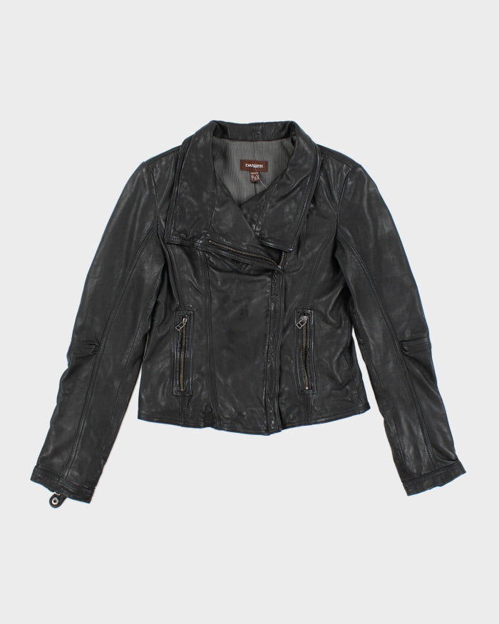 Vintage Y2K Danier Cropped Biker Leather Jacket - S