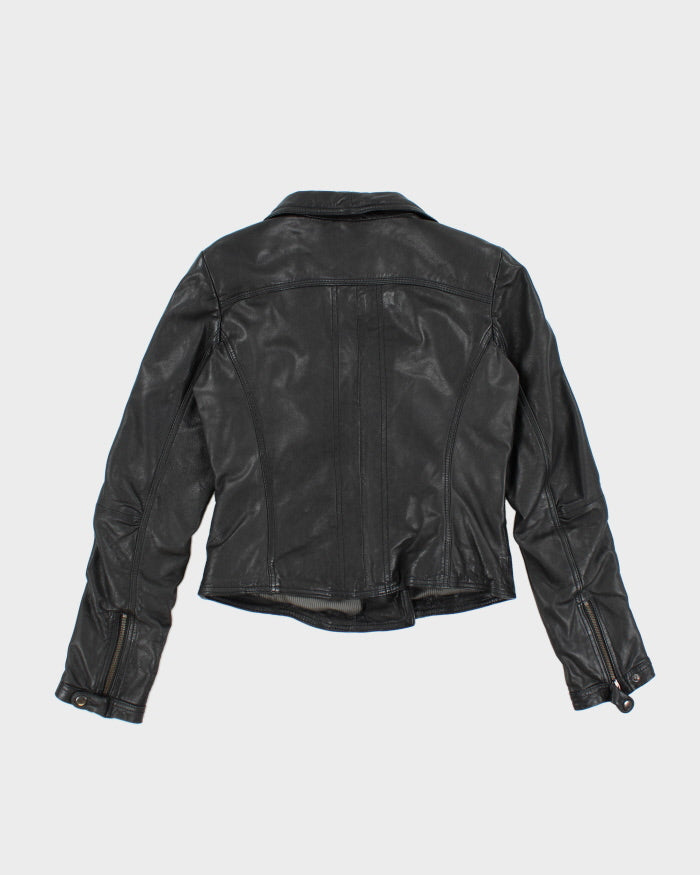 Vintage Y2K Danier Cropped Biker Leather Jacket - S