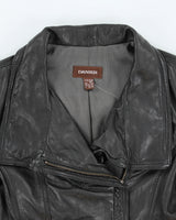 Vintage Y2K Danier Cropped Biker Leather Jacket - S