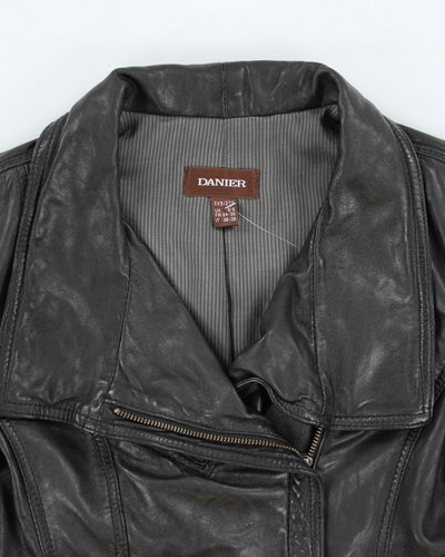 Vintage Y2K Danier Cropped Biker Leather Jacket - S