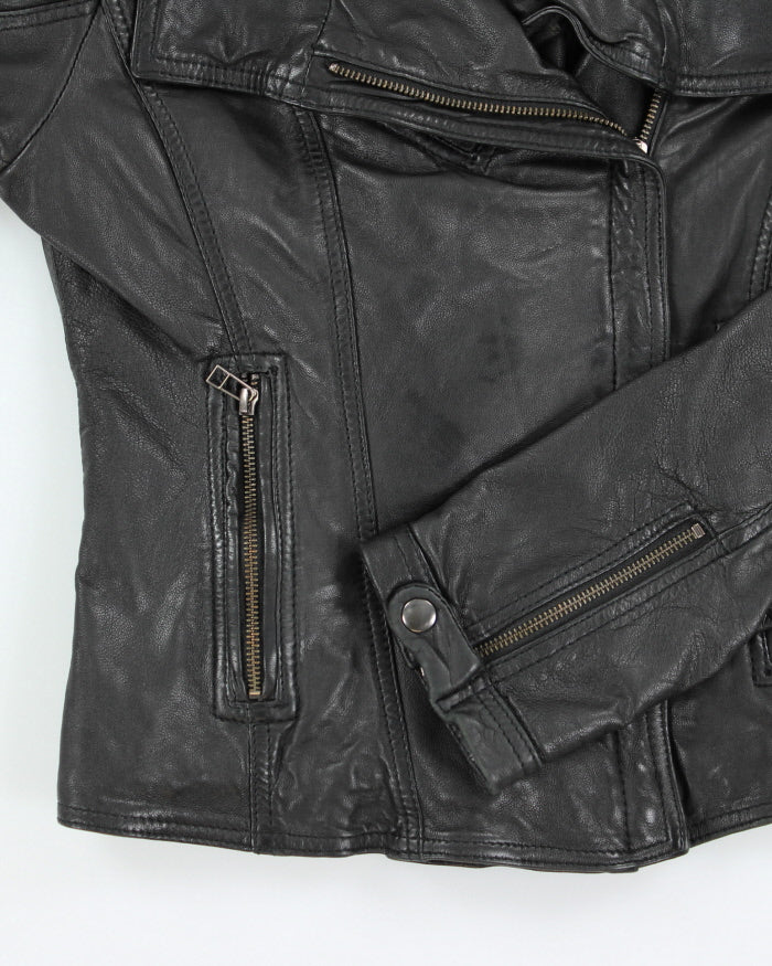 Vintage Y2K Danier Cropped Biker Leather Jacket - S